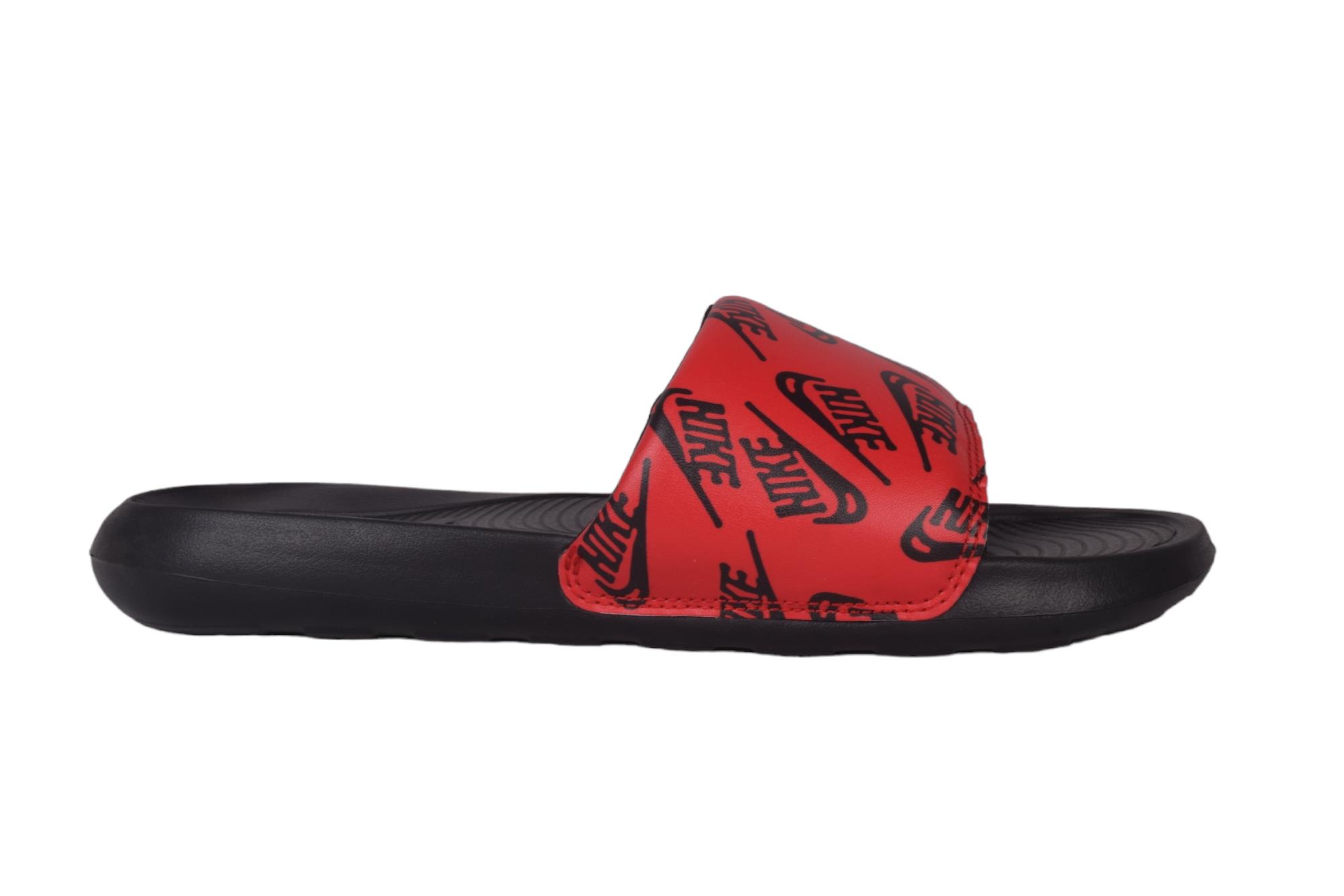 Nike slippers clearance red and black