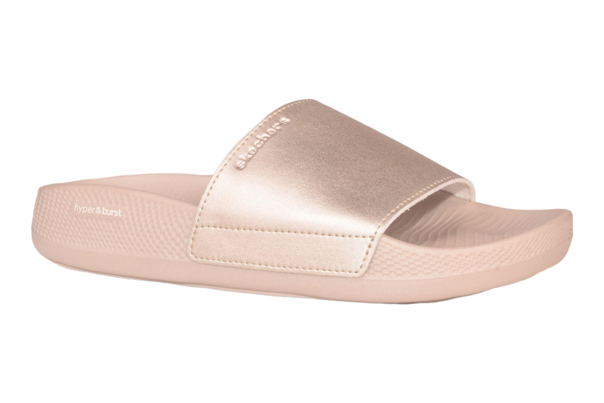 Skechers slippers best sale gold