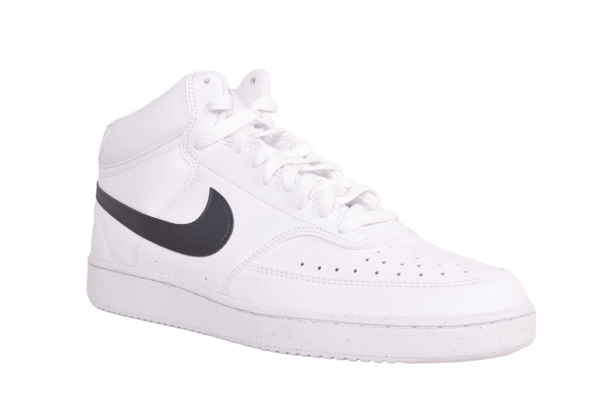 Nike white shoes on sale with black logo