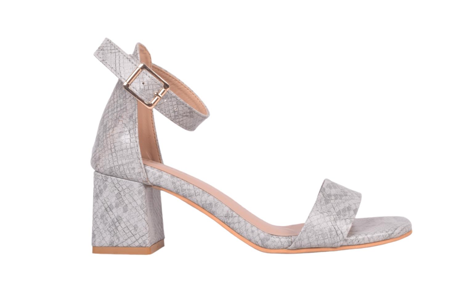 Cleo Grey Casual Mule Heels for Women