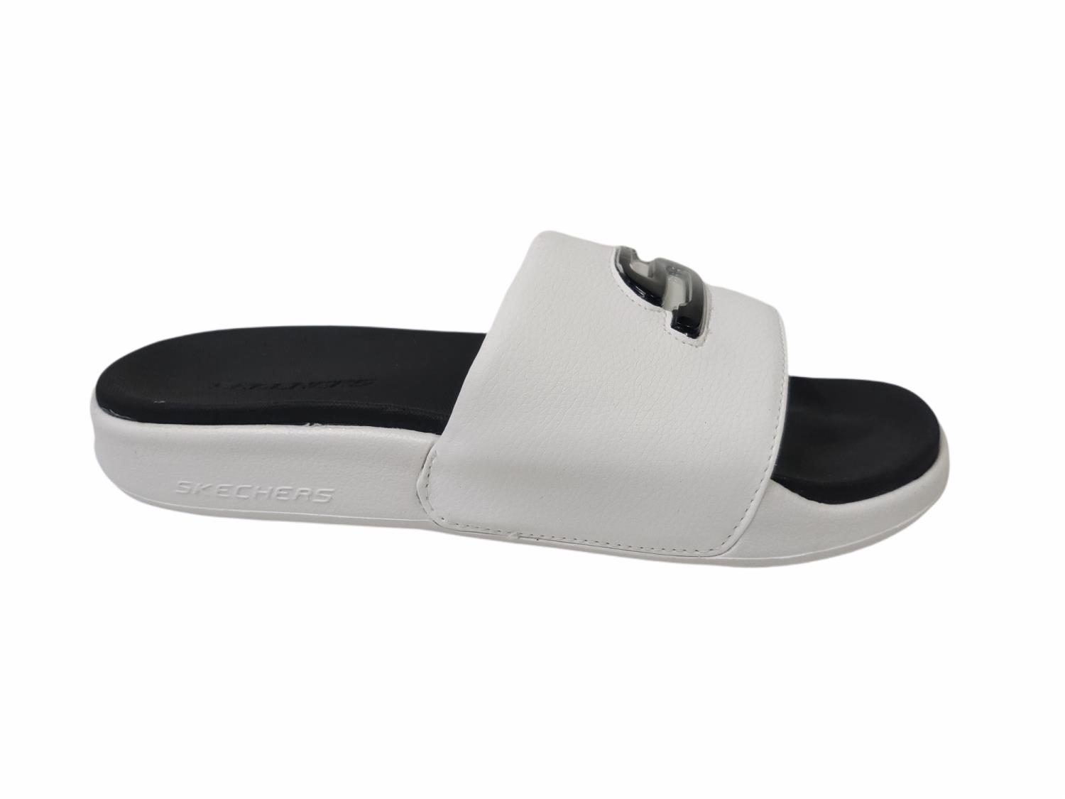 Skechers WHT/BLK SLIPPER :: Online 