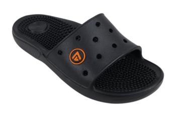 Skechers WHITE/BLACK SLIDES SLIPPERS ::PARMAR BOOT HOUSE